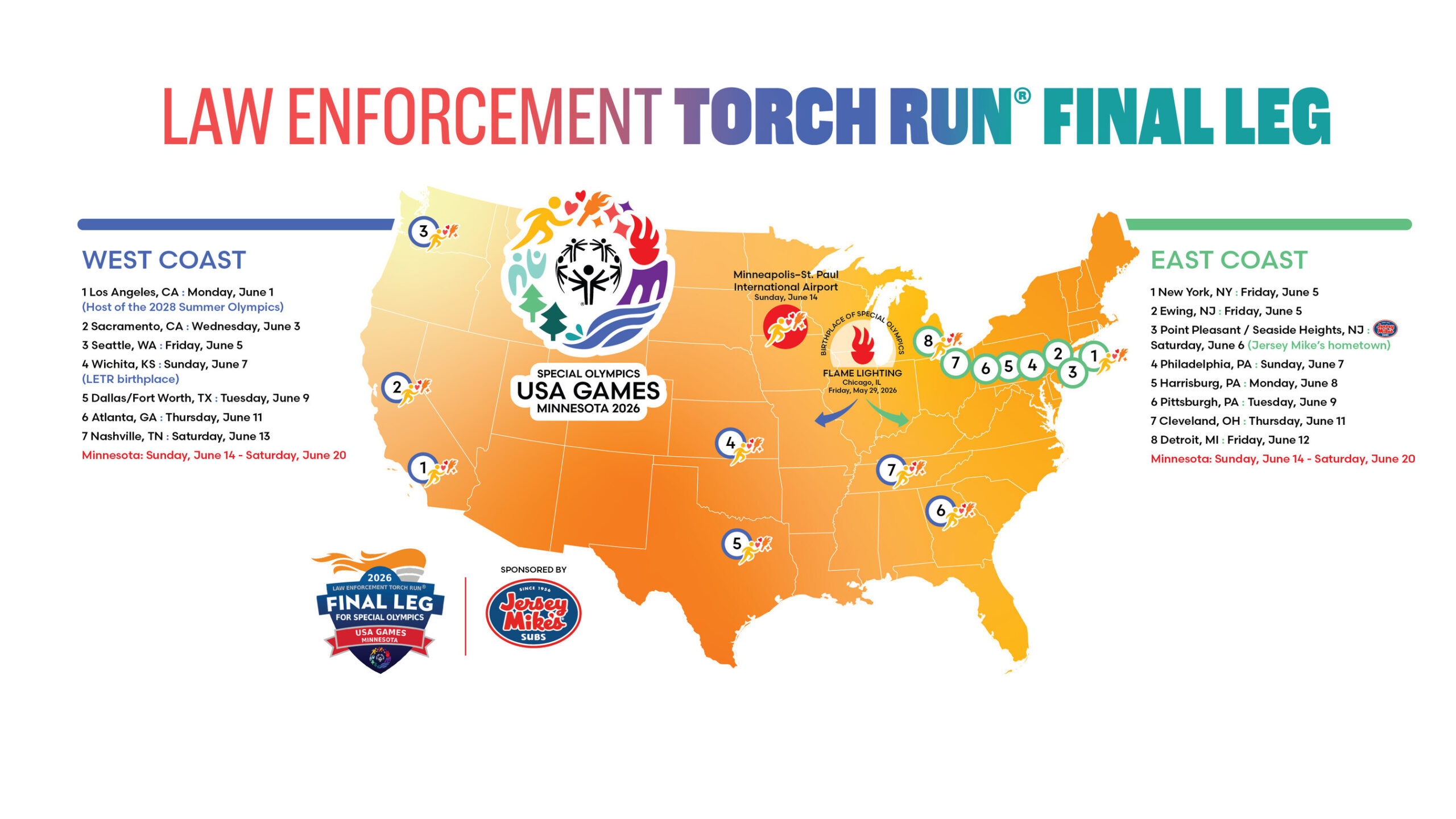 Law Enforcement Torch Run Final Leg for the 2026 Special Olympics USA Games