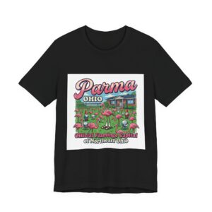 Parma Ohio Flamingo Yard Tee — "Official Flamingo Capital of Northeast Ohio"