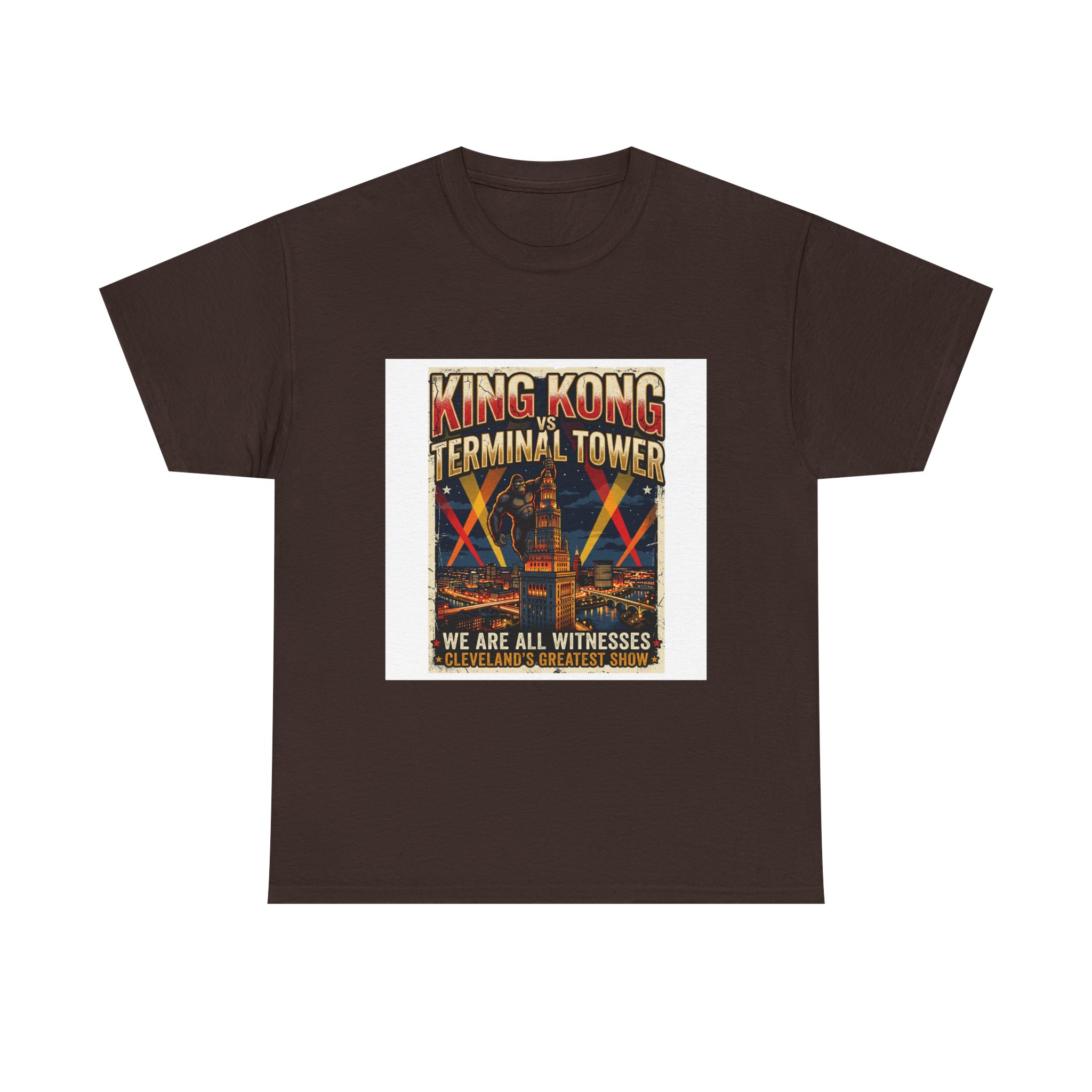 King Kong Vs Terminal Tower T-Shirt — Vintage Movie Poster Graphic Tee - Image 4