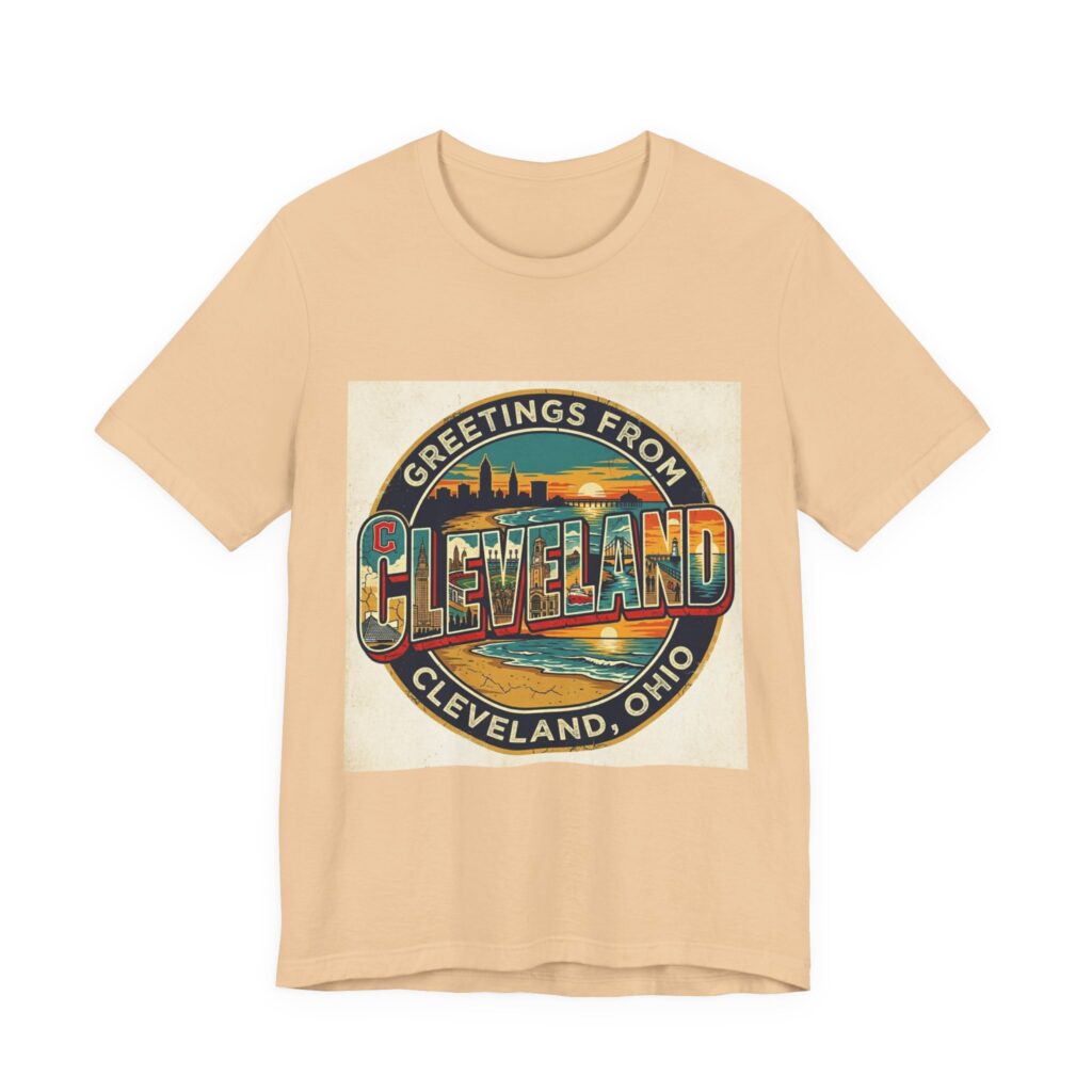 Cleveland Vintage Postcard Tee — "Greetings From Cleveland, Ohio"