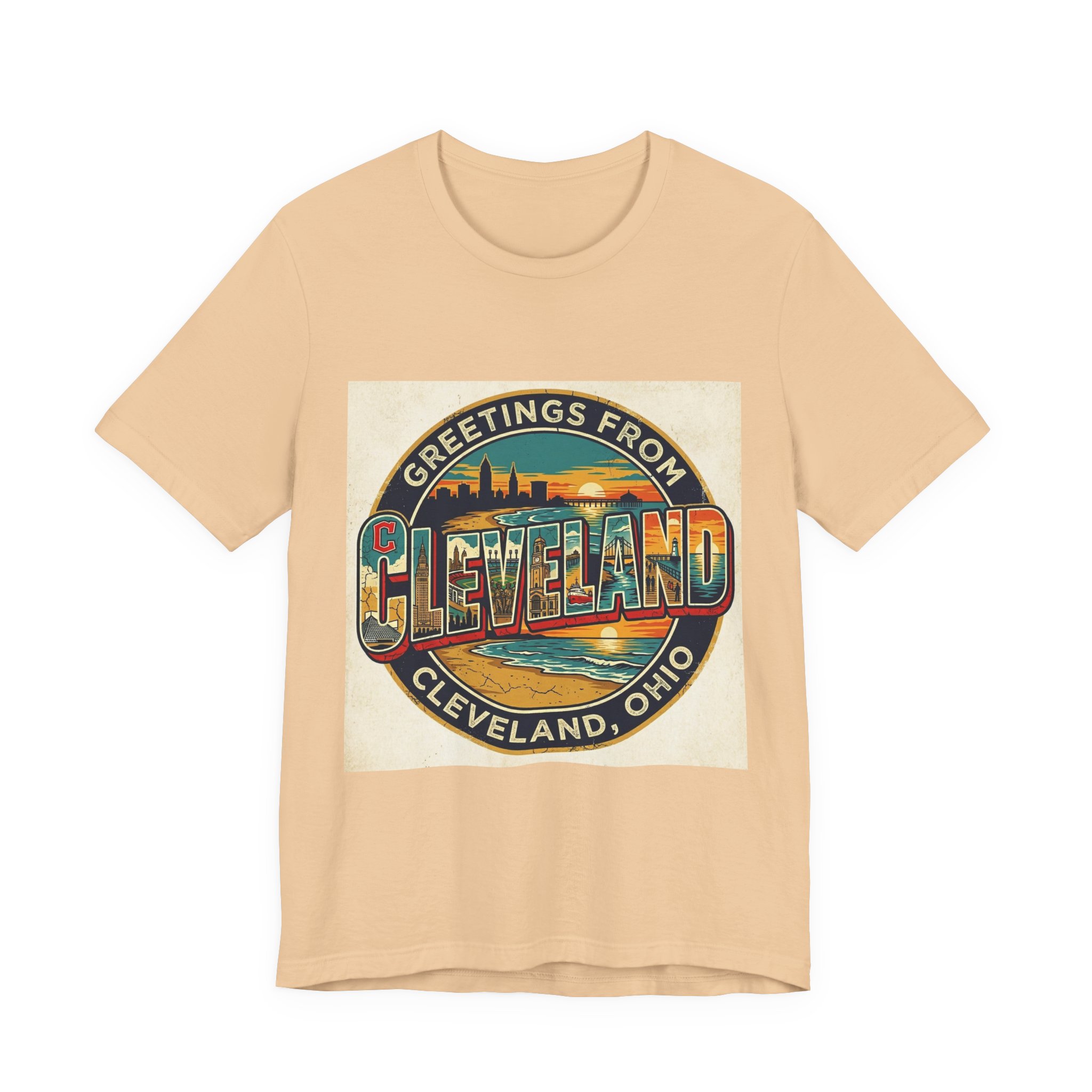 Cleveland Vintage Postcard Tee — "Greetings From Cleveland, Ohio"