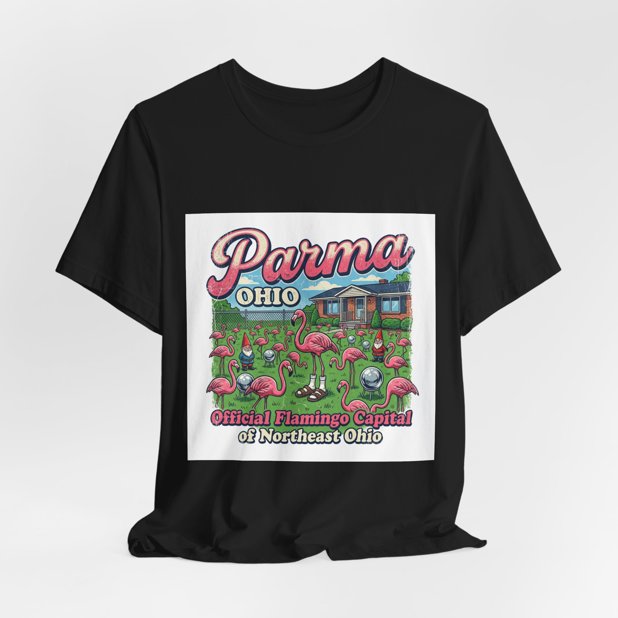 Parma Ohio Flamingo Yard Tee — "Official Flamingo Capital of Northeast Ohio" - Image 4
