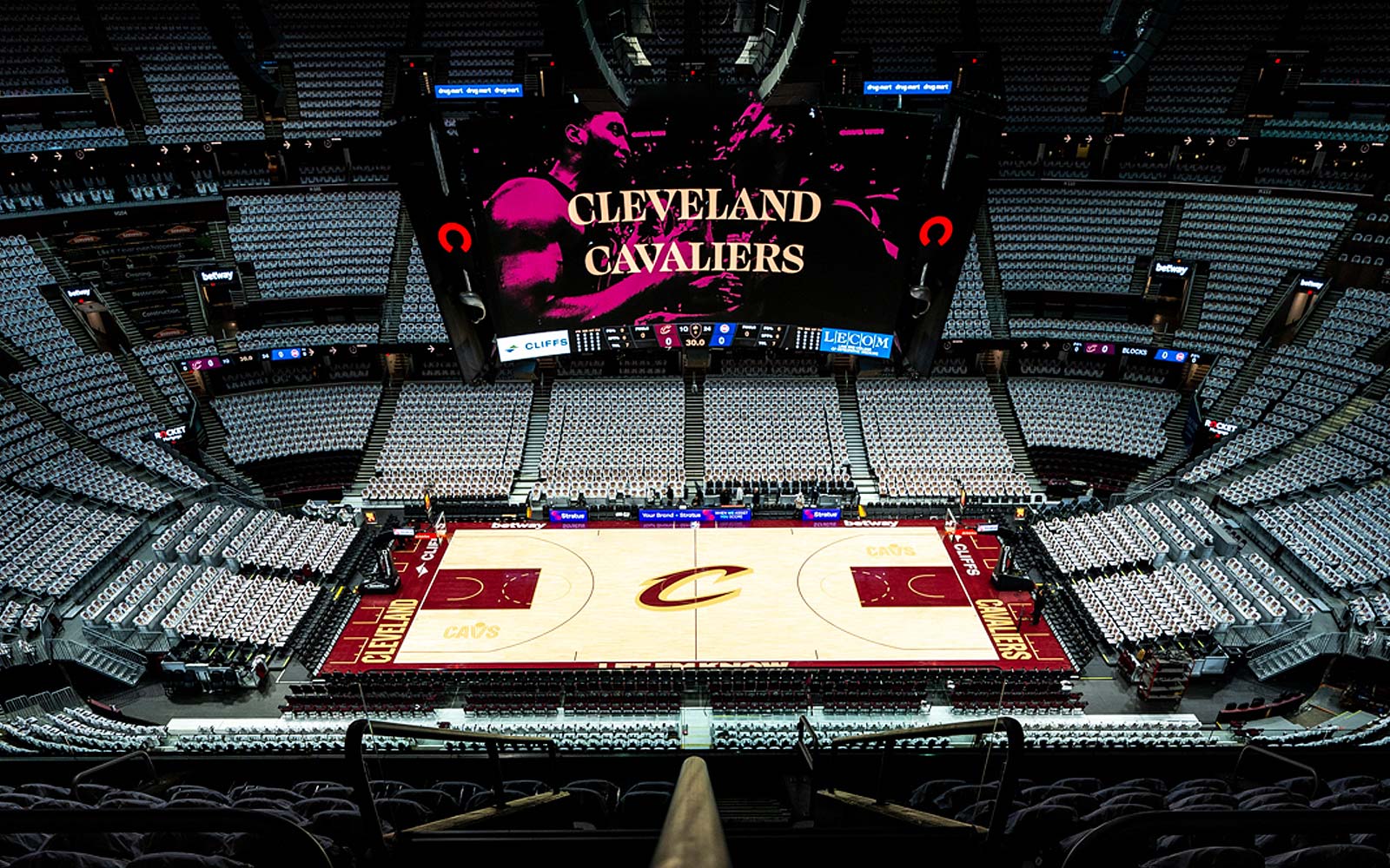 Exterior view of Rocket Arena in downtown Cleveland