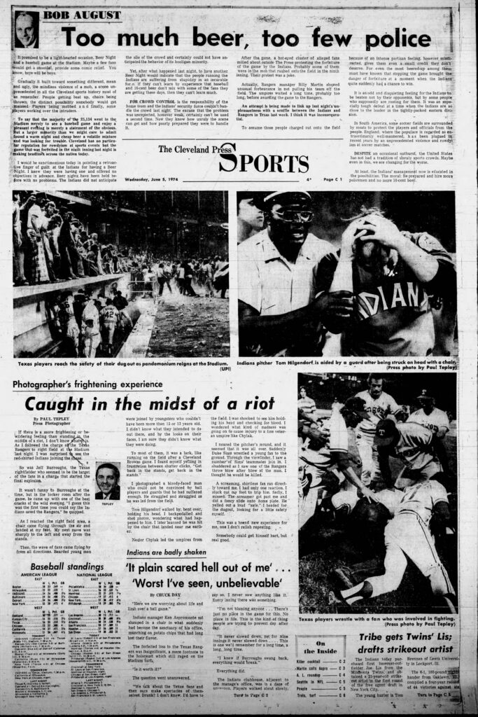 Looking Back at 10 Cent Beer Night: The Night Cheap Beer, Rowdy Fans and a Rally Turned Cleveland Stadium Into a Riot
