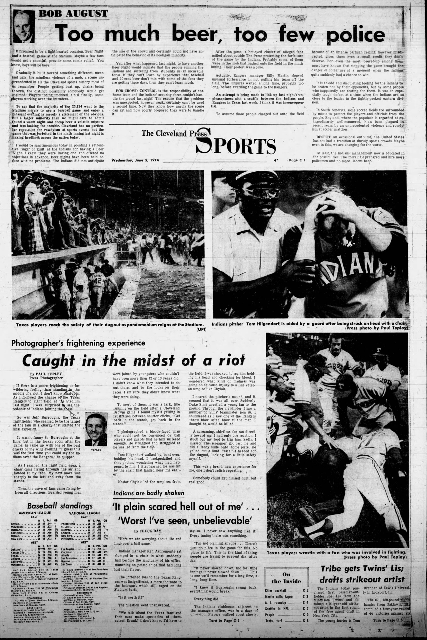 Looking Back at 10 Cent Beer Night: The Night Cheap Beer, Rowdy Fans and a Rally Turned Cleveland Stadium Into a Riot